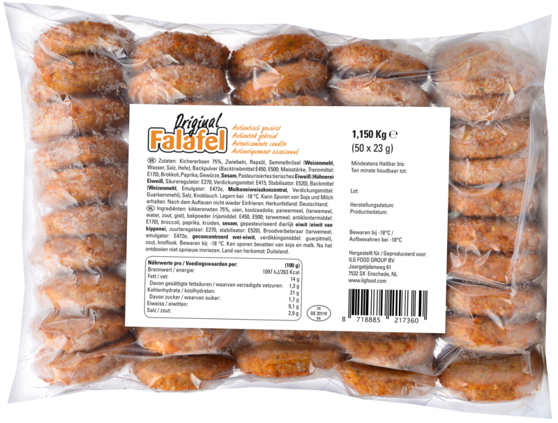 Falafels Plat 1.25kg / 50st